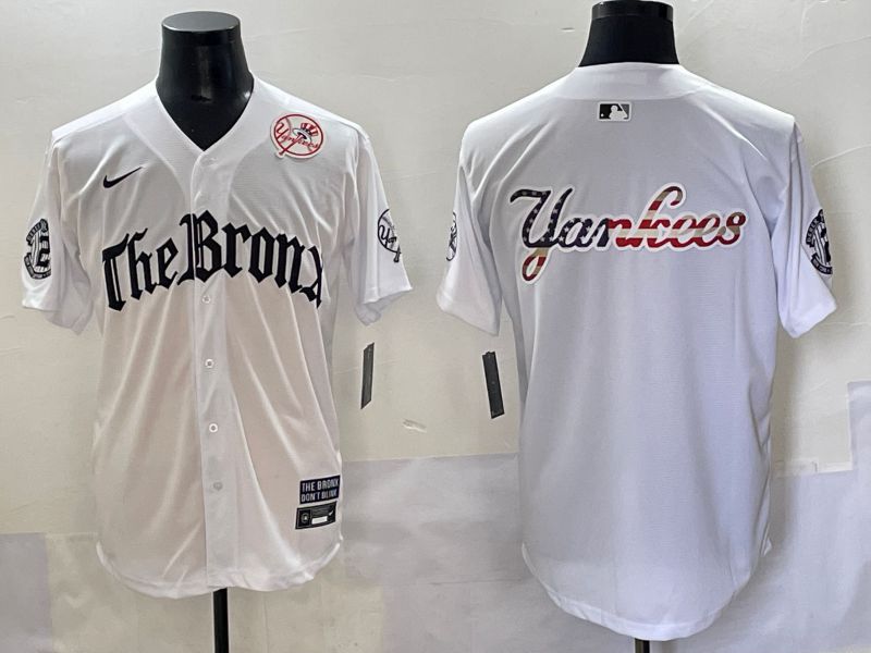 Men 2025 New York Yankees Blank White Five generations Joint Name Nike MLB Jersey style 8